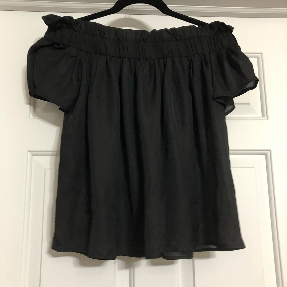 Lucca off shoulder sheer top small black